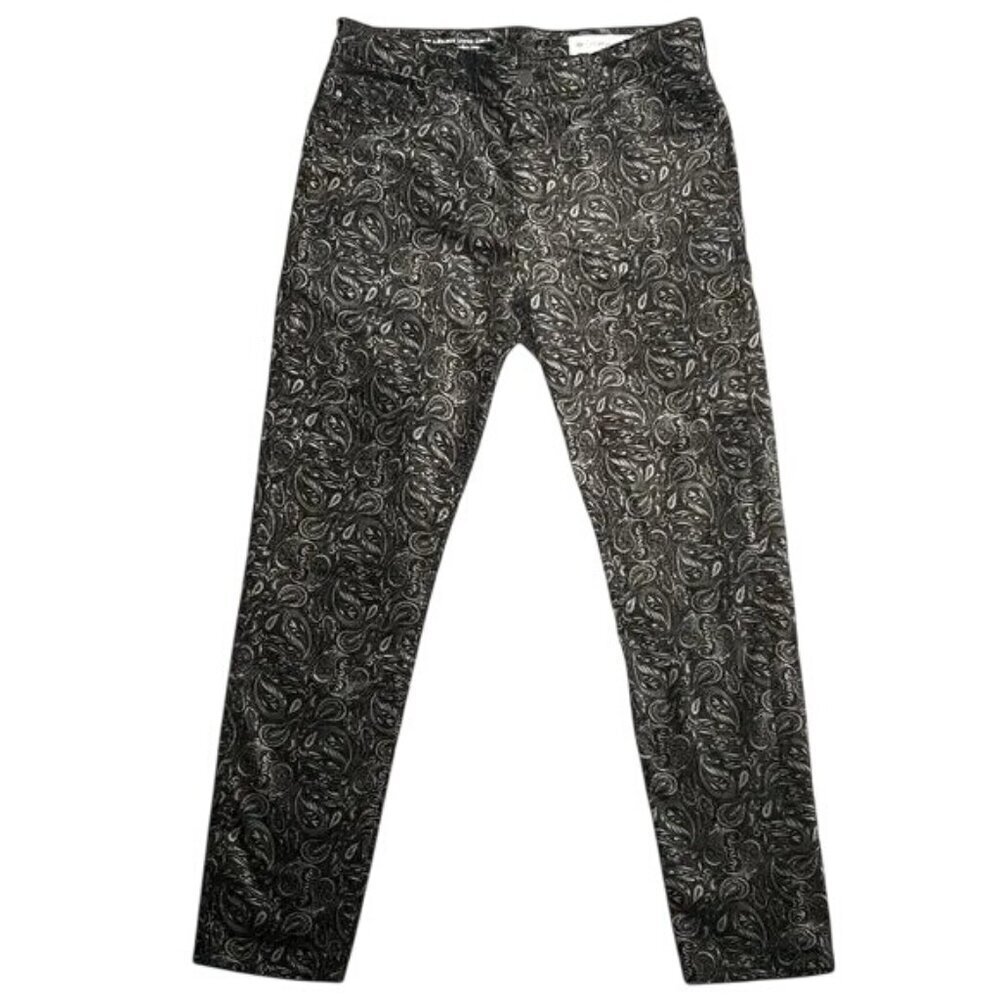 Adriano Goldschmied Stevie Paisley Velvet High Waist Skinny Jeans - Picture 5 of 8